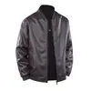 Direto do FabricanteJaqueta de Couro PU Masculina para Motocicleta, Casaco Fino de Primavera Novo, Cor Sólida, Gola Baseball, Corte Slim, Jaqueta Estilosa