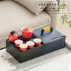 Traje de juego de té de viaje Guochao Qingyun para comer té, lujo ligero simple, para coche, portátil para exteriores, regalos de empresa