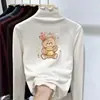 Ropa interior térmica para niñas Top con volantes para niños Se puede usar por fuera Elegante ropa interior de terciopelo alemán Ropa de otoño e invierno para niñas pequeñas
