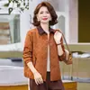 Elegante ropa de abrigo de otoño para mamás: nueva chaqueta cárdigan casual de corte ajustado para mujeres de mediana edad y mayores, de primavera y otoño, con cuello de solapa