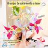 Grampo de Cabelo Moinho de Vento Colorido Laser Fofo Acessórios de Cabelo Infantis Coreanos Adorno de Cabeça Moinho de Vento Giratório Grampo de Cabelo para Menininha