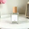 Botella de Perfume de Vidrio de Alta Gama 30ml 50ml Botella con Atomizador Reutilizable Rellenable Exquisita Botella de Fragancia Portátil con Tapa de Madera