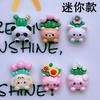 Mini Animal Urso Panda Coelho Porquinho Vasinho Girassol Tulipa Manicure Grampo Acessórios de Resina