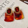 Pendientes de borla con carcasa de madera marrón transfronterizos europeos y americanos, pendientes de estilo vintage Maillard, pendientes de mujer de lujo ligero de alta gama