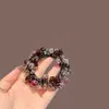 Coreia do Sul Dongdaemun Nova Faixa de Cabelo de Cristal Corda para Rabo de Cavalo Feminino 2025 Nova Borracha de Cabelo com Cabeça de Bola Acessórios de Cabelo