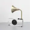 Modelo Decorativo Moderno Minimalista de Cinza Cristal Retro Fonógrafo Disco de Vinil para Desktop Modelo de Sala Ornamento de Interior