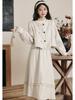 Ropa de Mujer 2026 Otoño e Invierno Nuevo Estilo Chino Botones Estilo Académico Manga Larga Top y Falda Conjunto de Dos Piezas