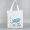 Bolsa de Lona Lista para Usar del Fabricante Se Puede Imprimir con Logo, Graffiti Pintado a Mano, Bolso de Hombro de Lona para Viajes Diarios, Bolso de Mano de Gran Capacidad