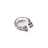 Suchuang S925 Plata Esterlina Textura Doble Fila Anillo Abierto para Mujer Viento Chic Lava Irregular Multicapa Anillo para Comida
