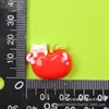 Accesorios de Resina Gatito de Manzana Pegamento Cremoso DIY Pasador Calcomanía para Vaso de Agua Accesorios para el Cabello Agujero Zapato Material Lote para Funda de Teléfono Móvil