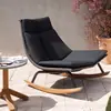 Cadeira de Lazer para Pátio Externo Nórdico, Cadeira de Balanço de Rattan, Sofá, Móveis para Varanda Preguiçosa e Jardim, Cadeira de Rattan para Pausa para Almoço, Cadeira Cama Reclinável