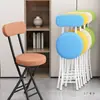 Silla Plegable para Uso Doméstico con Respaldo Suave, Silla de Escritorio Simple, Taburete Plegable para Dormitorio, Taburete Pequeño para Balcón, Taburete Redondo Portátil
