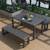 Mesa e Cadeira Simples Modernas para Exterior Pátio Externo Mesa Longa Externa Café de Lazer Loja de Chá com Leite Mesa e Cadeira de Ferro