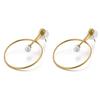 Elegantes aretes simples estilo coreano nuevos personalizados de moda a juego círculo perla para novia aretes al por mayor