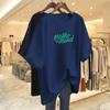 Camiseta holgada de manga corta para mujer de talla grande verano nuevo estilo hermana gorda cubre vientre cubre grasa largo medio manga media camisa moda