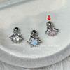Diamante estrela de seis pontas orelha osso unha 925 prata agulha flash zircão parafuso orelha unha mini orelha acessórios atacado