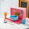 Tazón de Matcha de Corazón Cerámico con Pico Juego de Té Matcha Japonés Juego de 7 Piezas Tazón Batidor de Té Caja de Regalo Suministro Exclusivo Transfronterizo