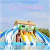 Novo Escorregador Aquático Inflável Nezha Parque Aquático ao Ar Livre Mundo de Gelo e Neve Grande Aventura Aquática Piscina de Borrifos Infantil