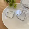 Pendientes de Aro Lisos con Forma de Corazón de Diseño Minimalista para Mujer, Aguja de Plata S925, Estilo Celebridad de Internet, Temperamento Súper Hada, Pendientes de Moda Ol