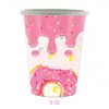 Vajilla Temática de Frutas (Cereza y Fresa) para Fiestas Navideñas y Cumpleaños, Vasos de Papel Desechables, En Stock