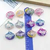 Colgante de Concha Marina Perla 3D de Resina Transparente Colorida Realista Accesorios para Joyería de Pendientes Collares DIY