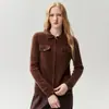 Nueva colección de otoño e invierno: Cárdigan de punto liso para mujer, de color sólido, con solapa y cremallera, perfecto para el trabajo o para usar casualmente