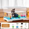 Paisagismo Acrílico para Aquário de Sala de Estar, Aquário de Mesa Transparente de Plástico Ecológico Ultra-Branco, Tanque para Tartarugas, Aquário para Peixes Betta