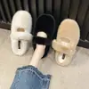 Pantuflas de algodón para mujer, tipo slip-on, con punta cerrada, nuevo estilo 2026, versátiles para otoño e invierno, forradas de felpa para mayor calidez, aptas para usar en exteriores