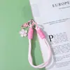 Chaveiro de Flor da Moda Multicolorido Artesanal Trançado Fivela Dupla Cordão de Celular Pulseira Anti-Perda Acessórios de Joia Atacado