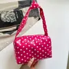 Bolsa de Mão Personalizada com Bolinhas Estilo Coreano 2026 Nova Moda Outono Inverno Bolsa Cilíndrica Alto Valor Estético Bolsa Tote de Grande Capacidade