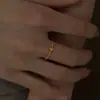 Anillo Vintage Liso Dorado con un Solo Diamante para Mujer, Anillo de Dedo Índice Estilo Cubano, Anillo Geométrico, Anillo de Combinación Simple, De Segunda Mano