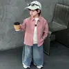 Conjunto de Camisa de Cuadros Finos para Niños Primavera y Otoño, Conjunto Casual Elegante de Dos Piezas Estilo Coreano para Niños, Ropa de Bebé de Moda