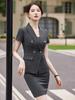 Traje profesional a rayas delgado temperamento de moda diosa Fan Departamento de Ventas salón de belleza joyería recepción ropa de trabajo verano