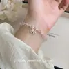 Pulsera de Plata S925 Nalan con Moño de Cristal Rosa Fresca y Dulce Estilo Ins Diseño de Nicho Joyería S8652