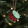Navidad Transfronteriza Lata Danesa Metal Árbol de Navidad Pintado a Mano Adornos Atmósfera Navideña Pequeño Tambor Navideño Adornos de Regalo
