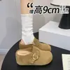 Pantuflas Birkenstock retro de suela gruesa con hebilla para mujer, nuevo modelo versátil de otoño 2026, mules transpirables casuales de punta cerrada para mujer