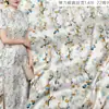 Tela Satinada Elástica de Seda de Morera Estampado Floral Tela Cero Tela para Vestido Cheongsam