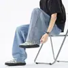 Jeans extra longo, novo modelo outono 2026, jeans de corte reto para homens, solto, confortável, calça casual versátil, moderno e estiloso