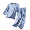 Traje de Casa Modal para Niños Manga Larga Pantalones para Niños Grandes Pijama Fino para Bebé Traje de Aire Acondicionado para Niños y Niñas