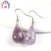 Pendientes de piedra natural con forma de gota de amatista en polvo, joyería de comercio exterior para mujer de moda europea y americana transfronteriza al por mayor