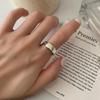 Anillo de plata de ley 925 para mujer, sencillo, brillante, cuadrado, geométrico, diseño de nicho, combinable, estilo frío, anillo de dedo de alta calidad.