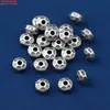 Prata Esterlina S925 Espiral Padrão Martelo Contas Espaçadoras Acessórios Quadrados Antigos Retrô Material para Miçangas Artesanais DIY