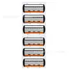 Barbeador manual laranja e branco com lâminas de seis camadas, barbeador masculino de qualidade alemã, cabeça de lâmina manual de 6 camadas, cabo de barbeador manual