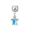 Pulsera Modular Italiana Animal Tortuga Azul Claro Venta Caliente Transfronteriza Nuevo 9mm Decoración Manual DIY Colgante de Dibujos Animados