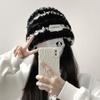 Gorro de lana nuevo para niños, de invierno, tejido con cara de felpa pequeña, cálido, grueso, con protección para las orejas, gorro apilable.