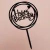 Cartão de feliz aniversário cartão de bolo de aniversário plug-in de acrílico para bolo bandeira vermelha da rede ornamentos de decoração de bolo