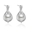Estilo Europeo y Americano Original Joyería de Plata Forma de Gota Perla Pendientes Sencillos y Elegantes para Mujer Estilo Minimalista de Nicho