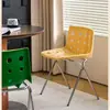 Silla perforada de estilo dopamina de moda para cafeterías y tiendas de té con leche, silla comercial con estructura de acero electrochapado, silla perforada vintage tipo queso