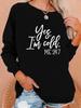 Amazon eBay Independent Station Novo suéter estampado com letras Yes' I'm Cold, blusa solta casual feminina