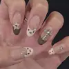 Uñas Portátiles de Alta Gama para Año Nuevo: Rojo Retro Cisne Puntos, Ojo de Gato Francés, Moño, Brillo Deslumbrante, Manicura Hecha a Mano que Realza el Cutis